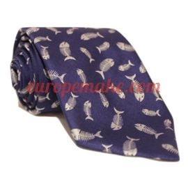 Andrew's Milano Blue Fish Bone Extra Long Necktie