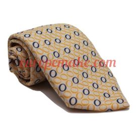 Andrew's Milano Yellow with Blue "O" Pattern Silk 