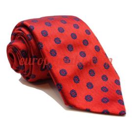 Andrew's Milano Bright Red with Navy Flowers Extra Long Necktie