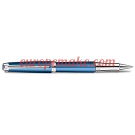Caran D'Ache SILVER-PLATED, RHODIUM-COATED LÉMAN GRAND BLEU ROLLER PEN