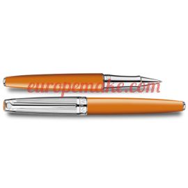 Caran D'Ache SILVER RHODIUM LÉMAN BICOLOR SAFFRON ROLLER PEN