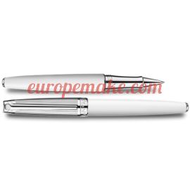 Caran D'Ache SILVER-PLATED, RHODIUM-COATED LÉMAN BICOLOR WHITE ROLLER PEN
