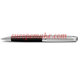 Caran D'Ache SILVER-PLATED, RHODIUM-COATED LÉMAN BICOLOR BLACK BALLPOINT PEN