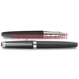 Caran D'Ache SILVER-PLATED, RHODIUM-COATED LÉMAN BLACK MATT ROLLER PEN