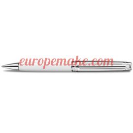 Caran D'Ache SILVER-PLATED, RHODIUM-COATED LÉMAN BICOLOR WHITE BALLPOINT PEN