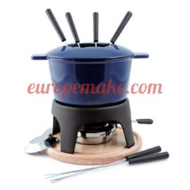 Swissmar Sierra 11-PC Cast Iron Blue Fondue Set
